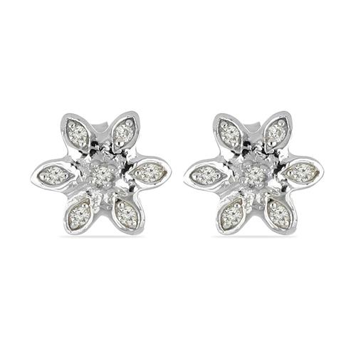 0.070 CT G-H, I2-I3 WHITE DIAMOND DOUBLE CUT STERLING SILVER EARRINGS #VR036936